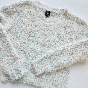 Bobeau Fuzzy Knit Sweater Eyelash Cream Confetti Winter Warm Cozy Cabincore Soft